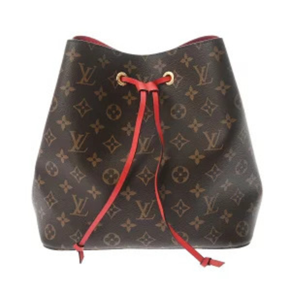 Louis Vuitton Monogram NeoNoe Coquelicot Red Brown Canvas Shoulder Bag